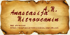 Anastasija Mitrovčanin vizit kartica